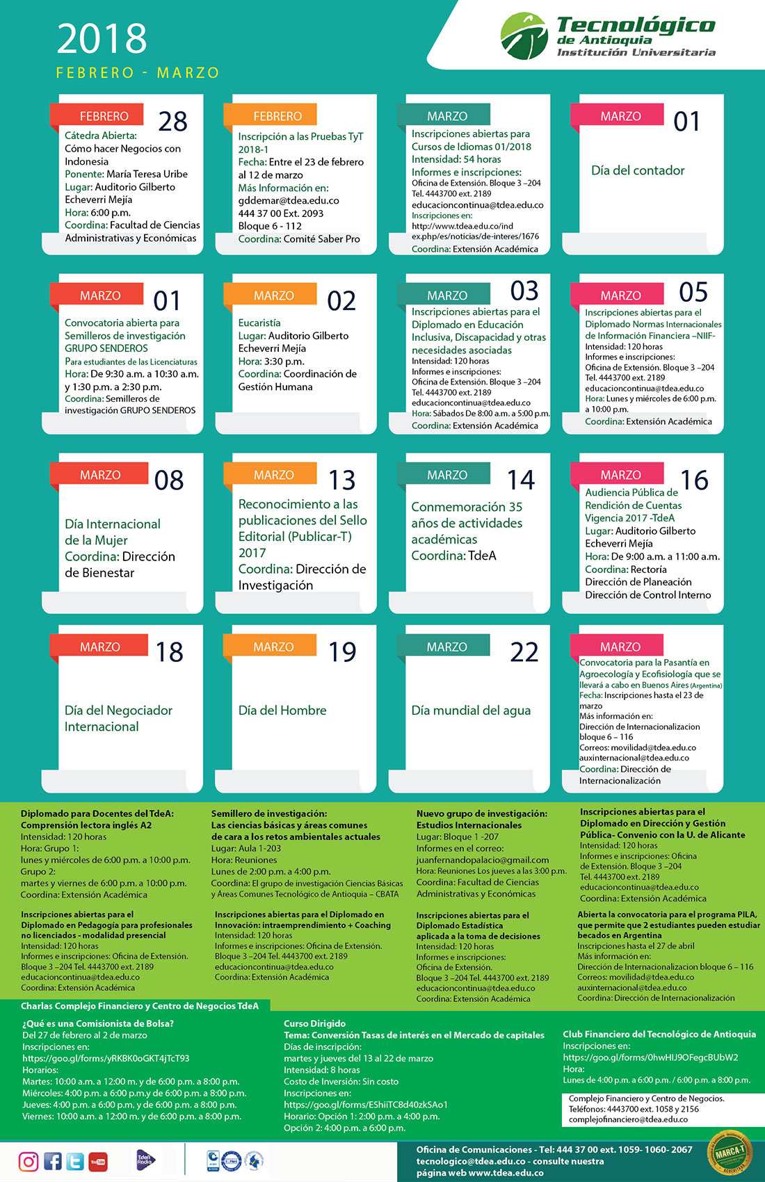 01 - AGENDA - Febrero 26 - 5 de marzo - 2018