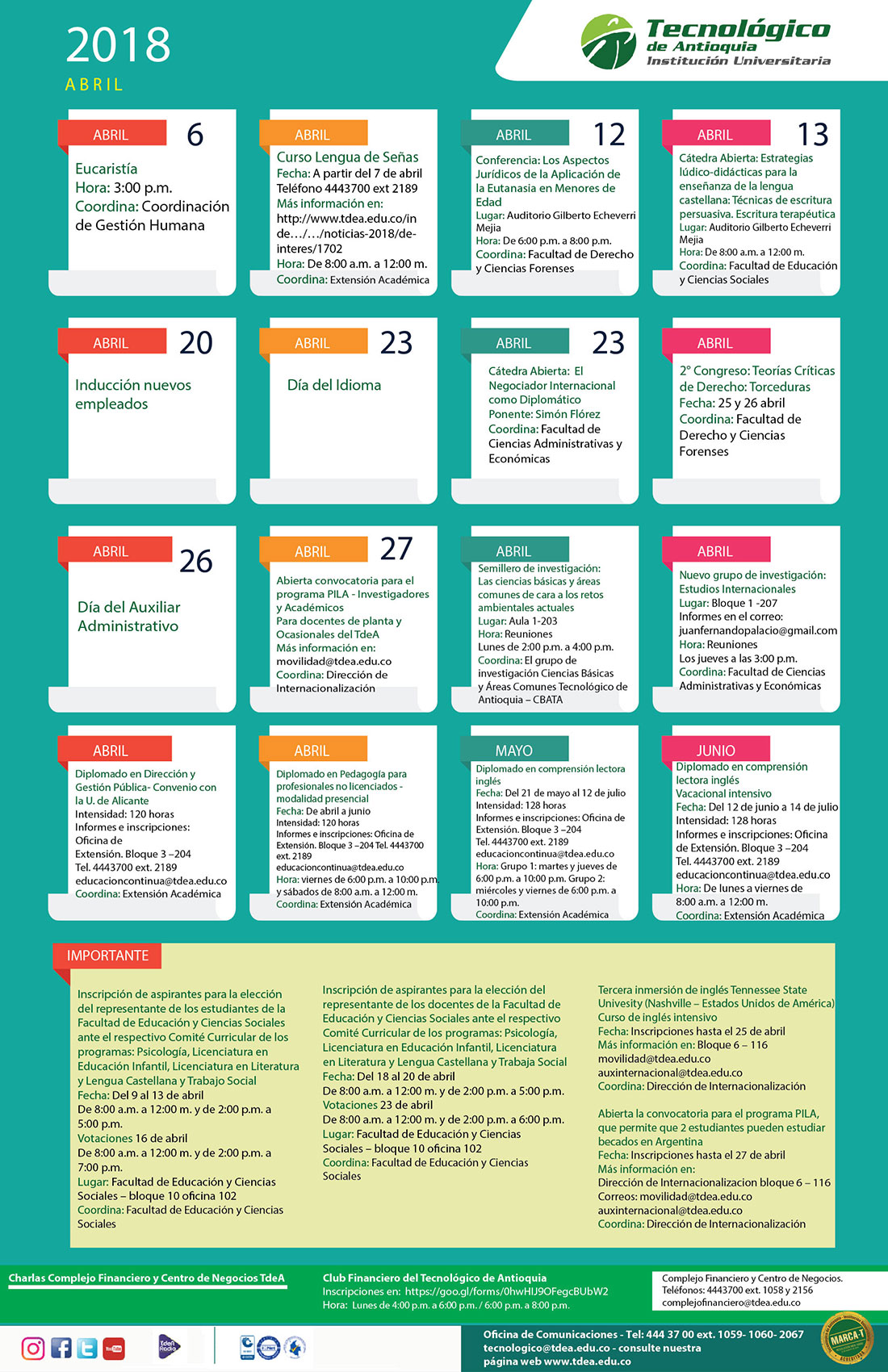 08 - AGENDA - Abril 2 - 8 - 2018