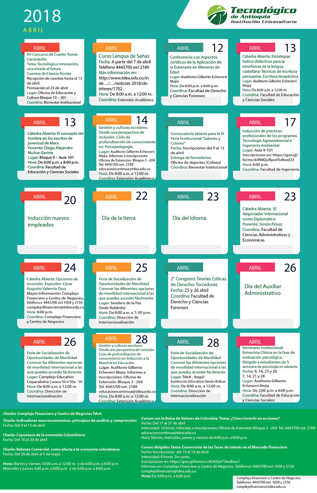 10 - AGENDA - Abril 9 - 15 - 2018