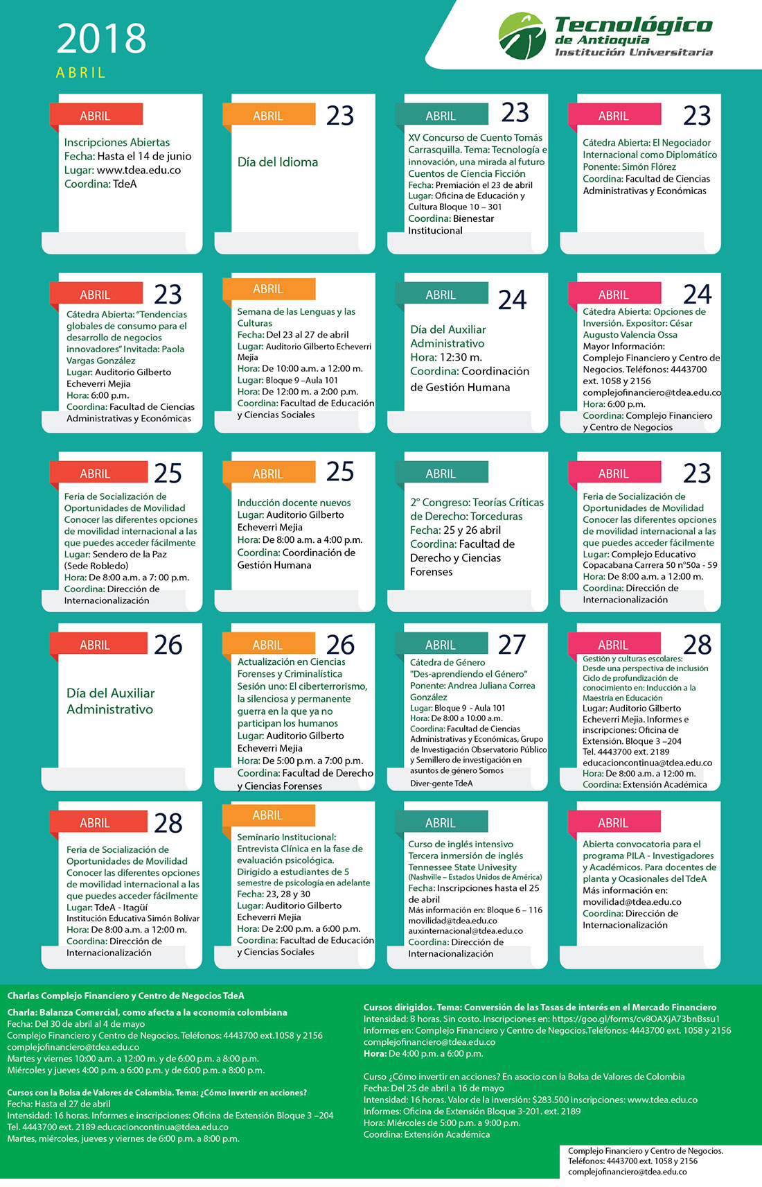 - AGENDA - Abril 23 - 30 - 2018