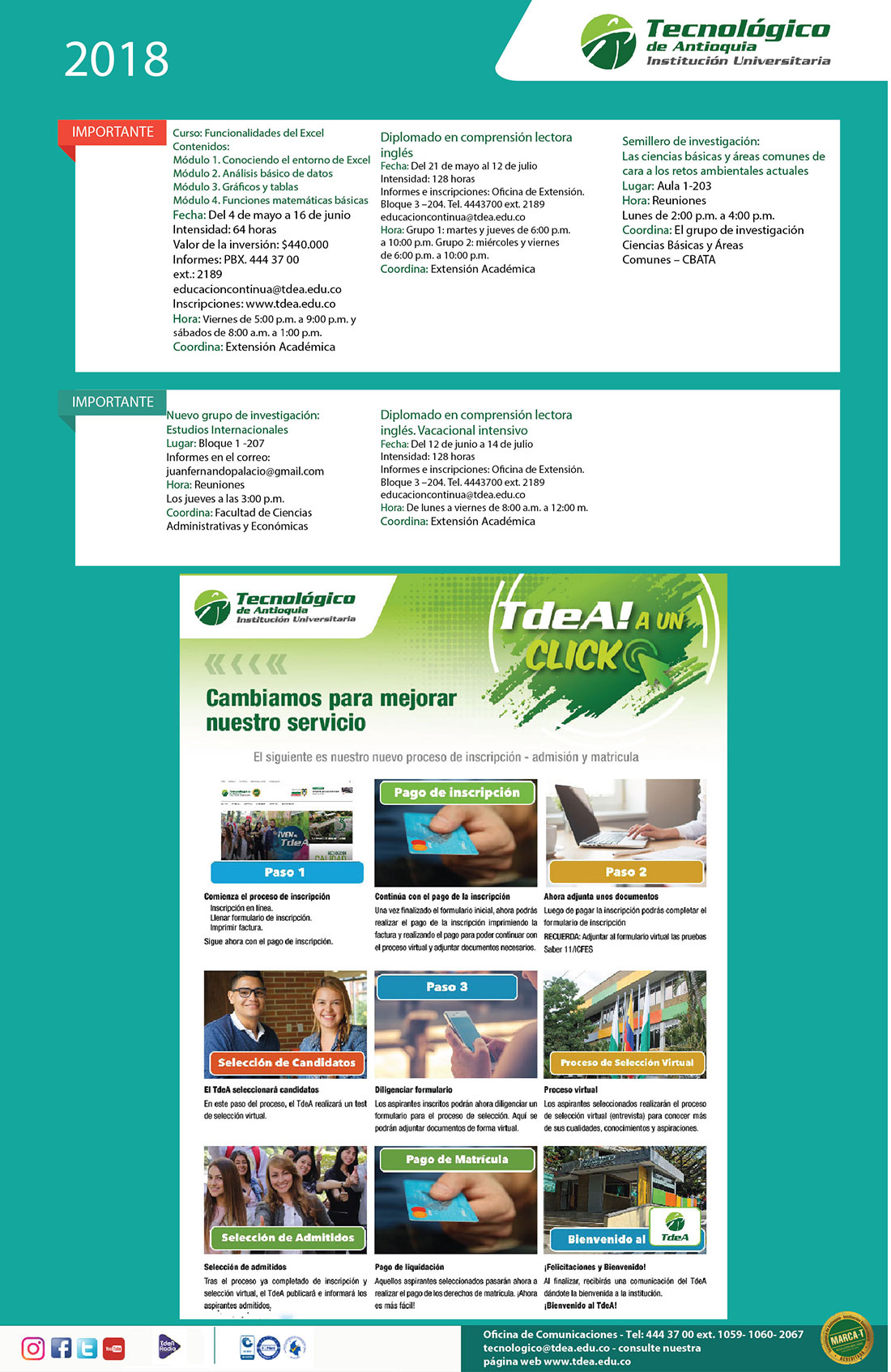 - IMPORTANTE - Abril 30 - Mayo 7 - 2018