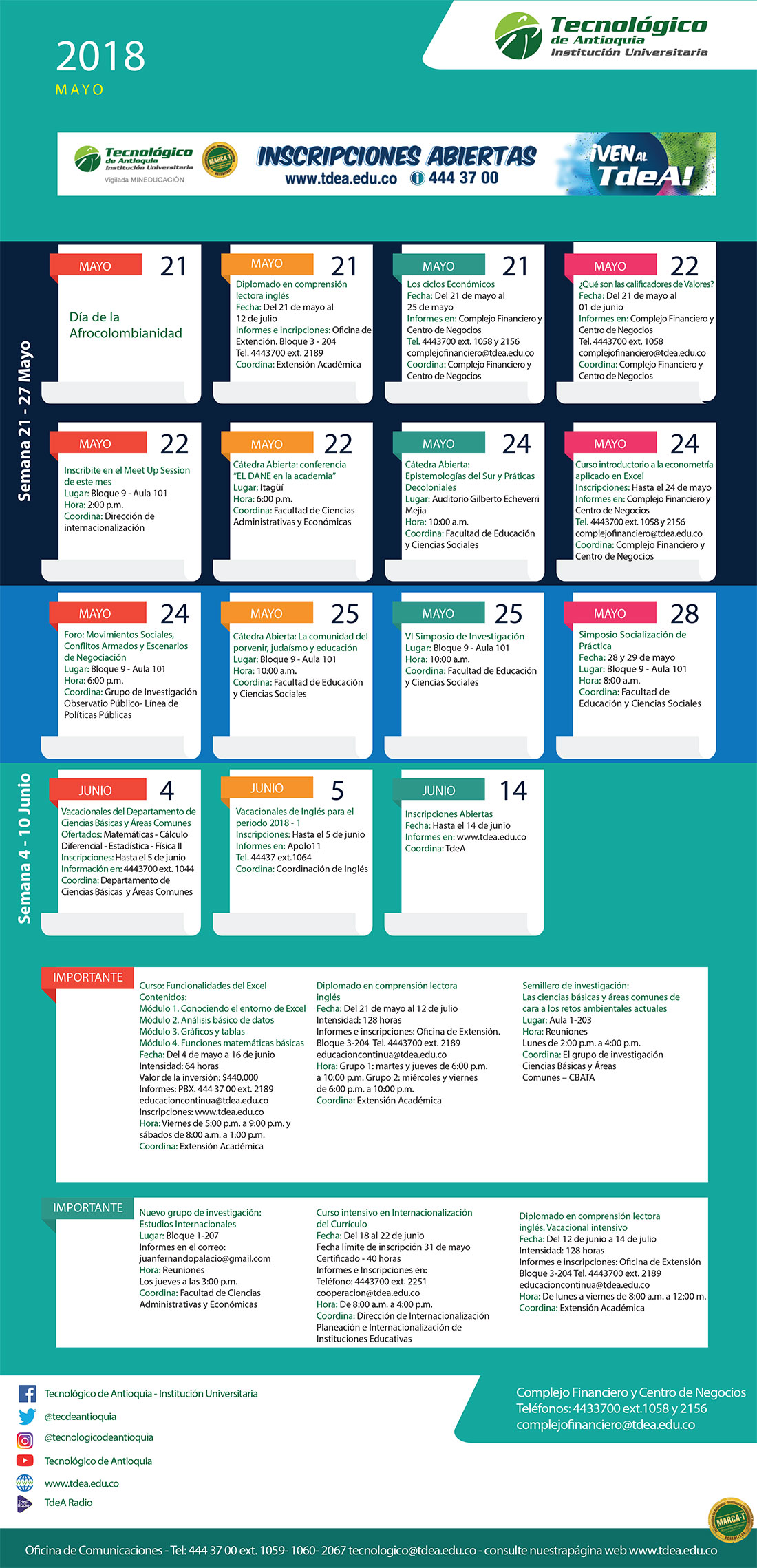- AGENDA - Mayo - 21 - Mayo - 27 - 2018