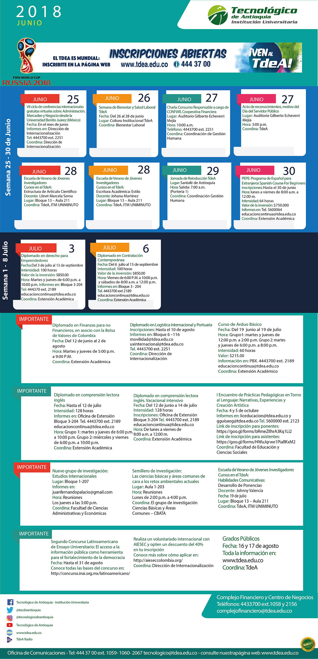 - AGENDA - Junio - 25 - Julio - 1 - 2018