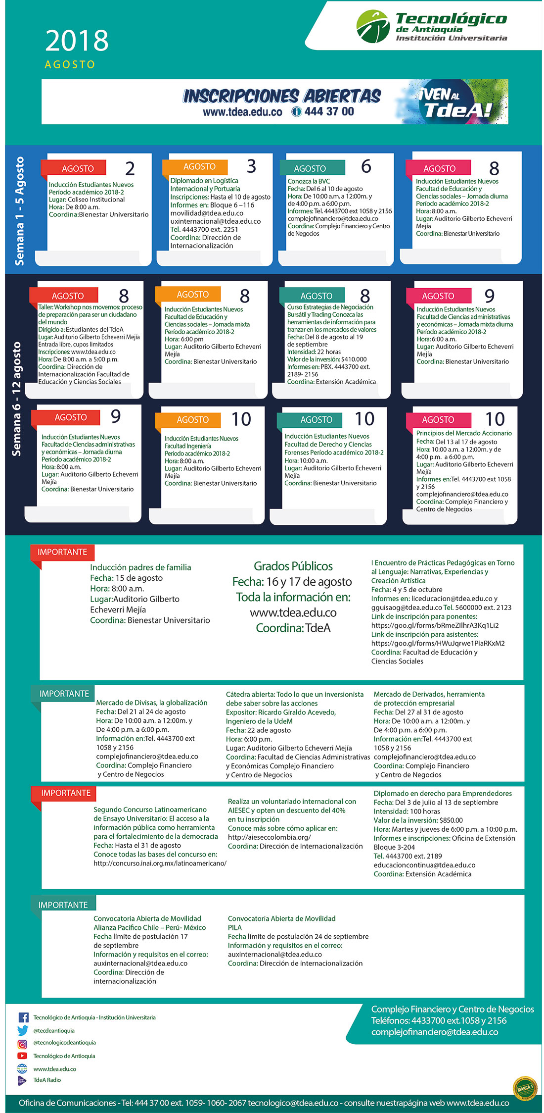- AGENDA - Agosto - 1 - Agosto - 5 - 2018