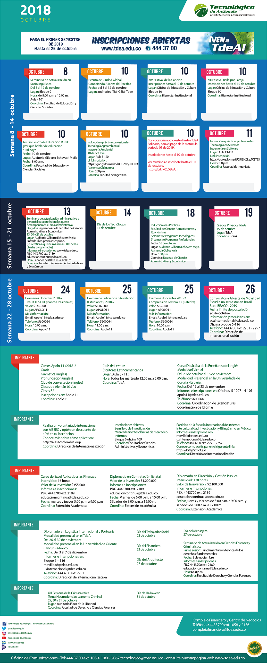 - AGENDA - Octubre - 08 - 14 - 2018