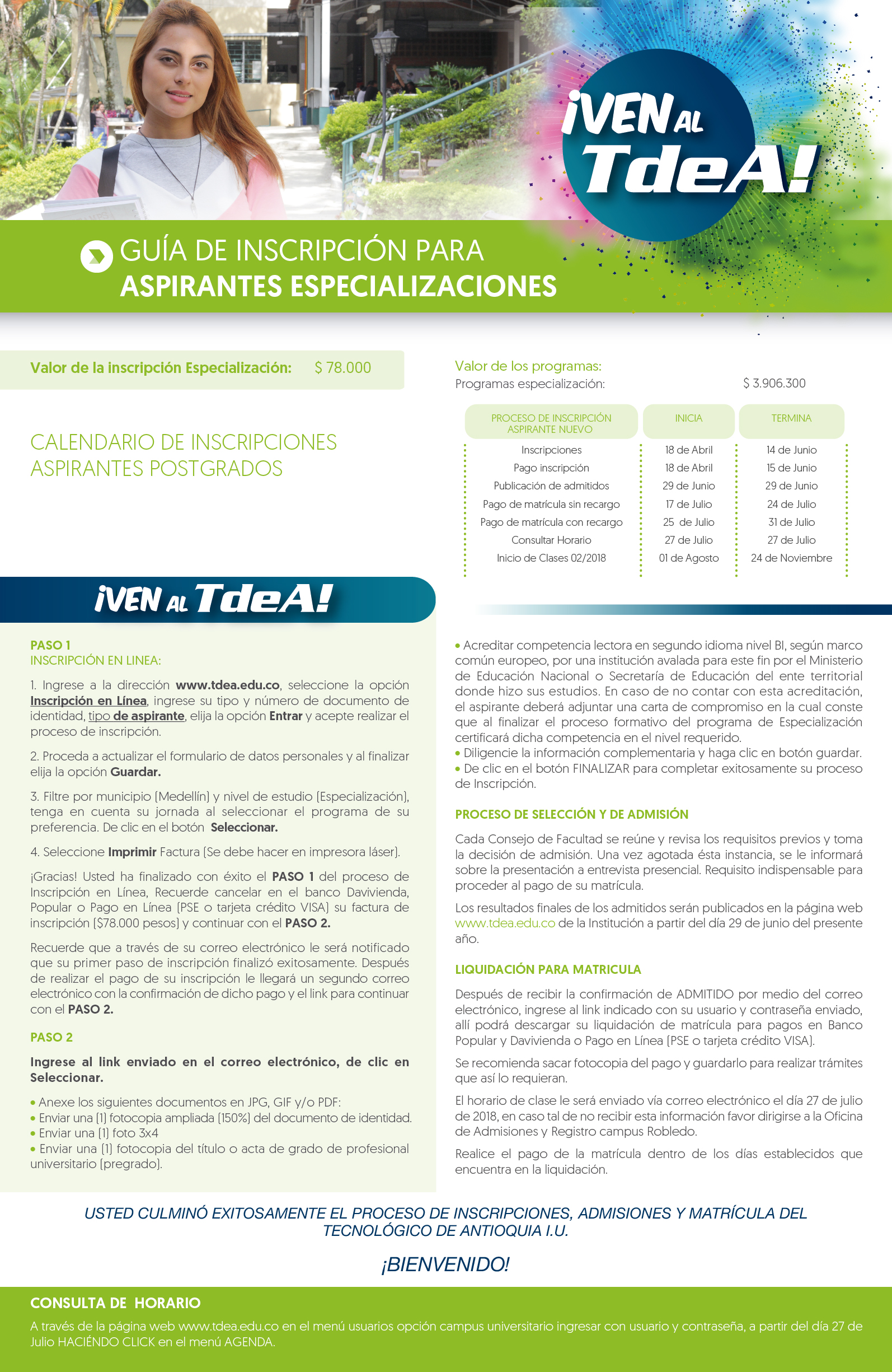 - Guía de inscripción para ASPIRANTES A ESPECIALIZACIONES