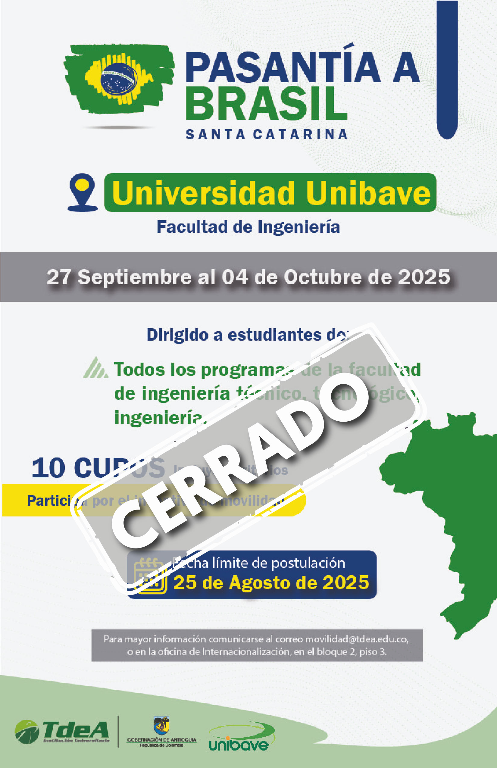 Pasantía a Brasil - Unibave Facultad de Ingeniería