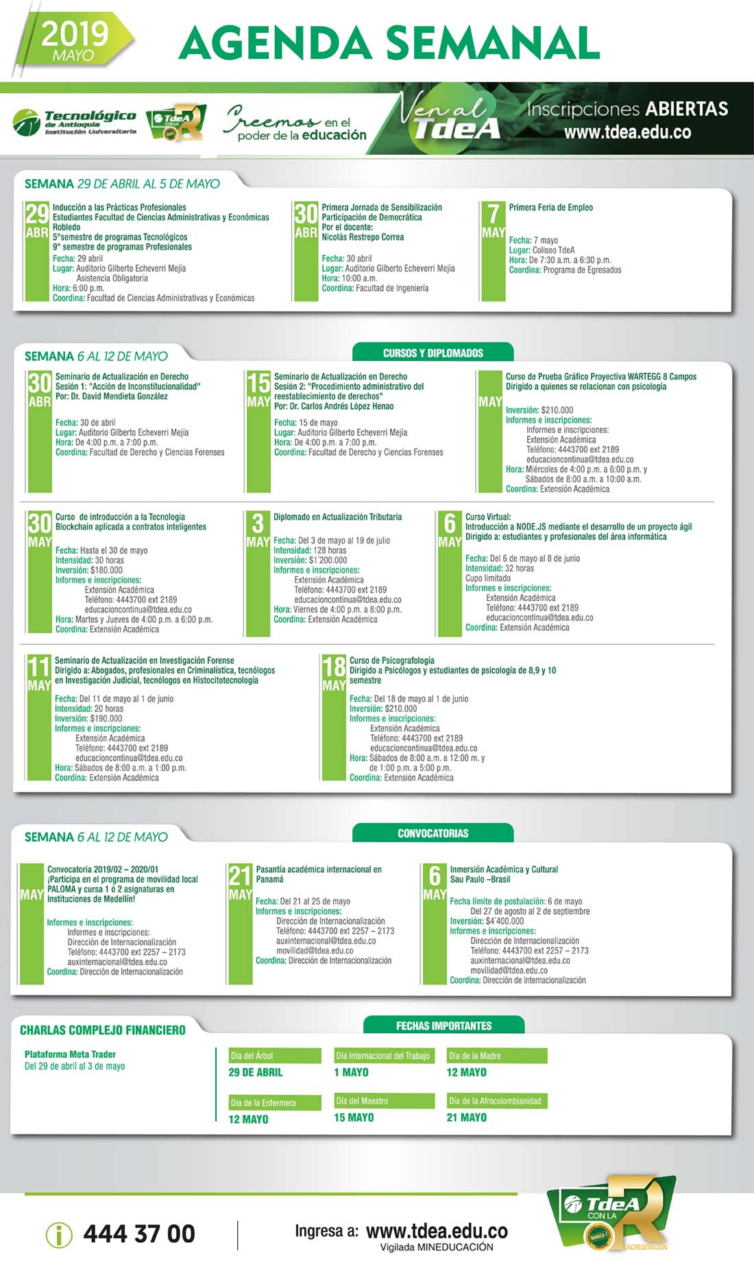 - AGENDA - Abril - 29 - Mayo - 5 - 2019