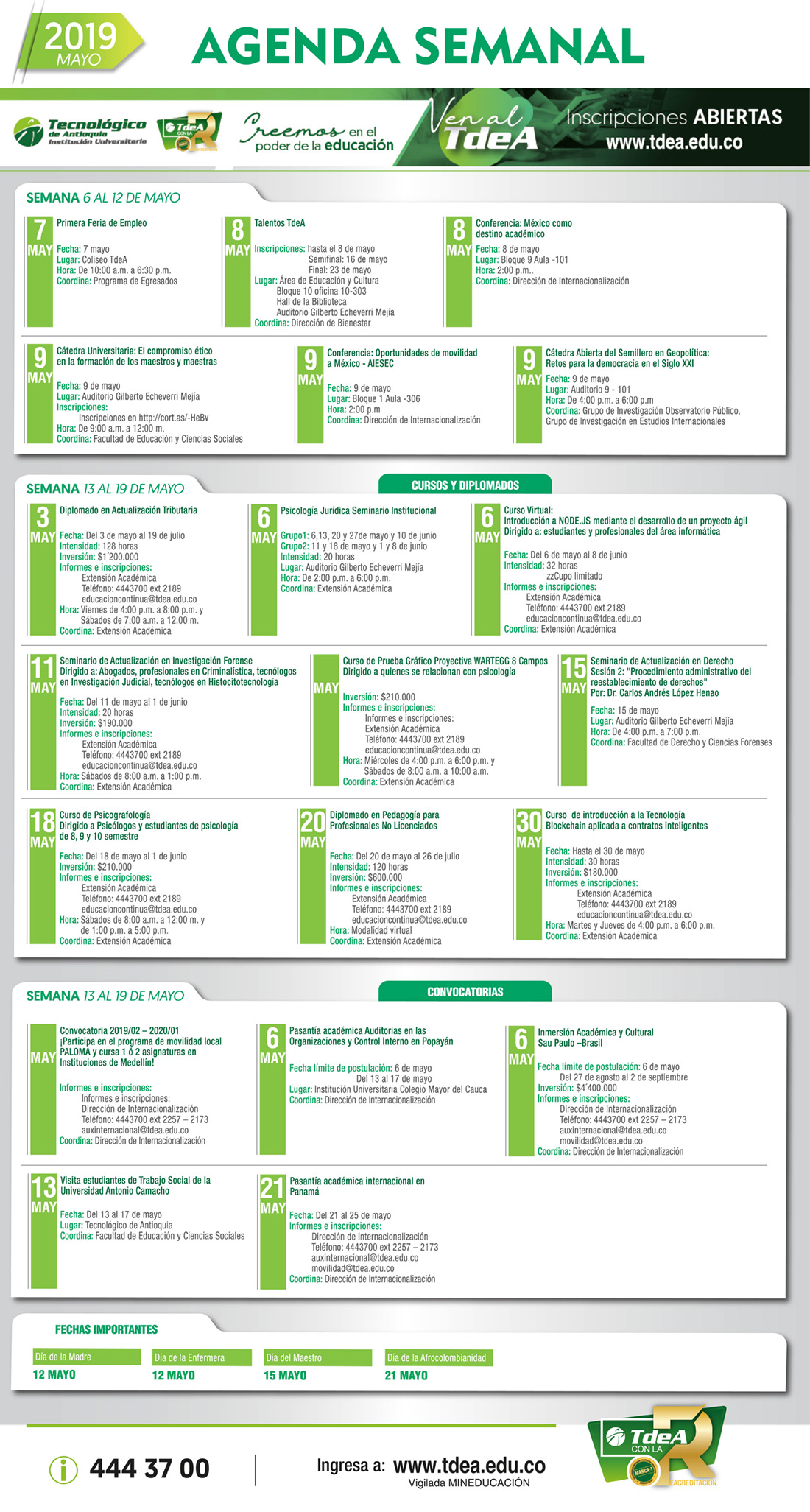 - AGENDA - Mayo - 6 - 12 - 2019