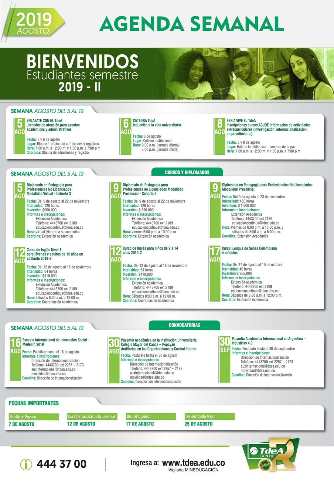 - AGENDA - Agosto - 5 - 11 - 2019