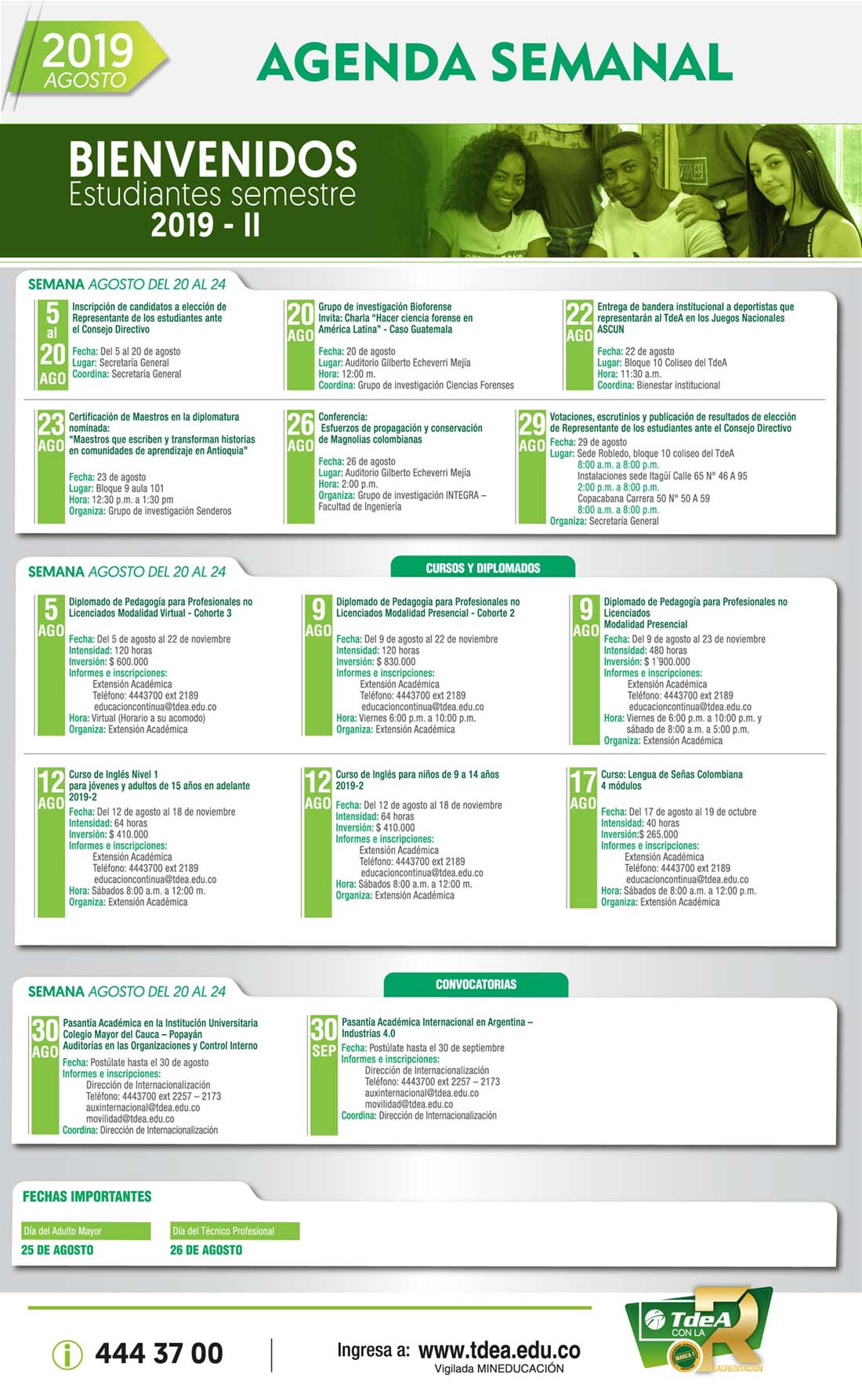 - AGENDA - Agosto - 19 - 25 - 2019