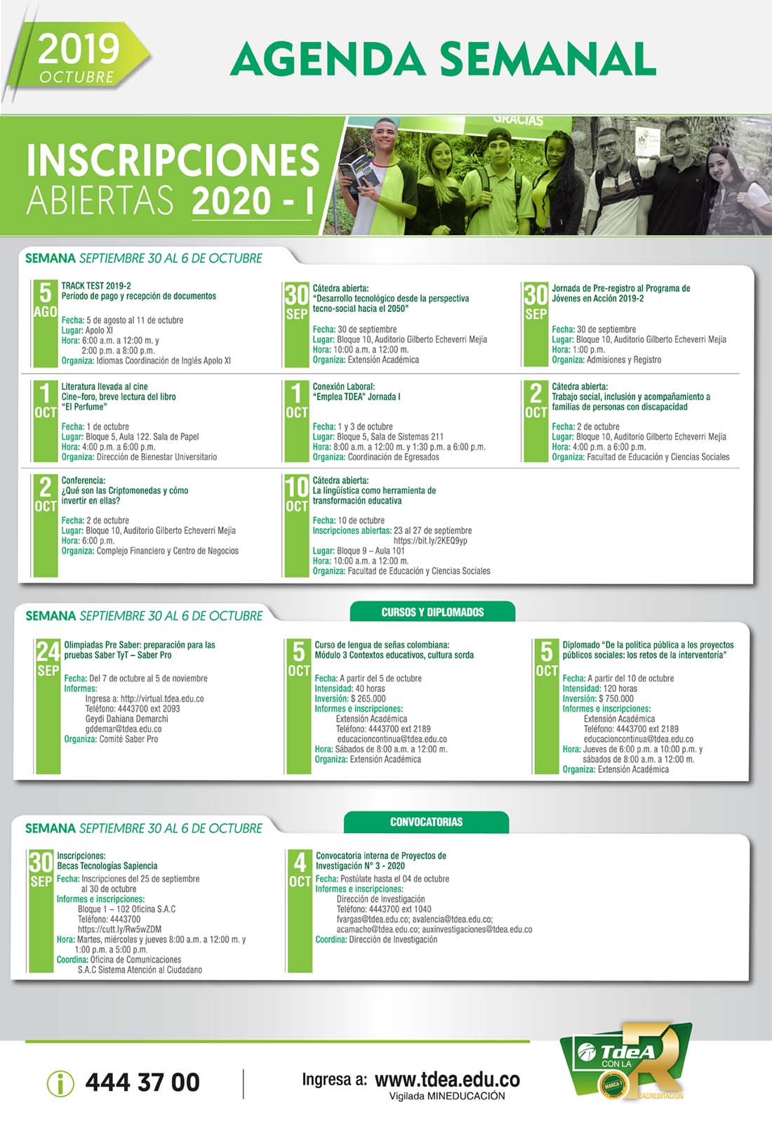 - AGENDA - Septiembre - 30 - Octubre - 6 - 2019
