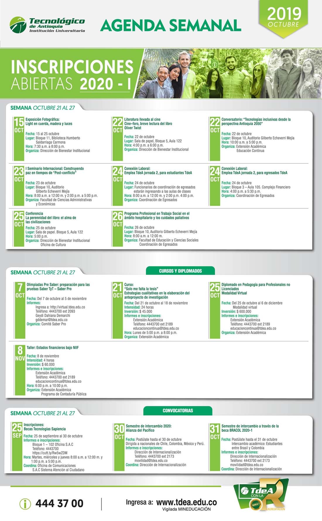 - AGENDA - Octubre - 21 - 27 - 2019