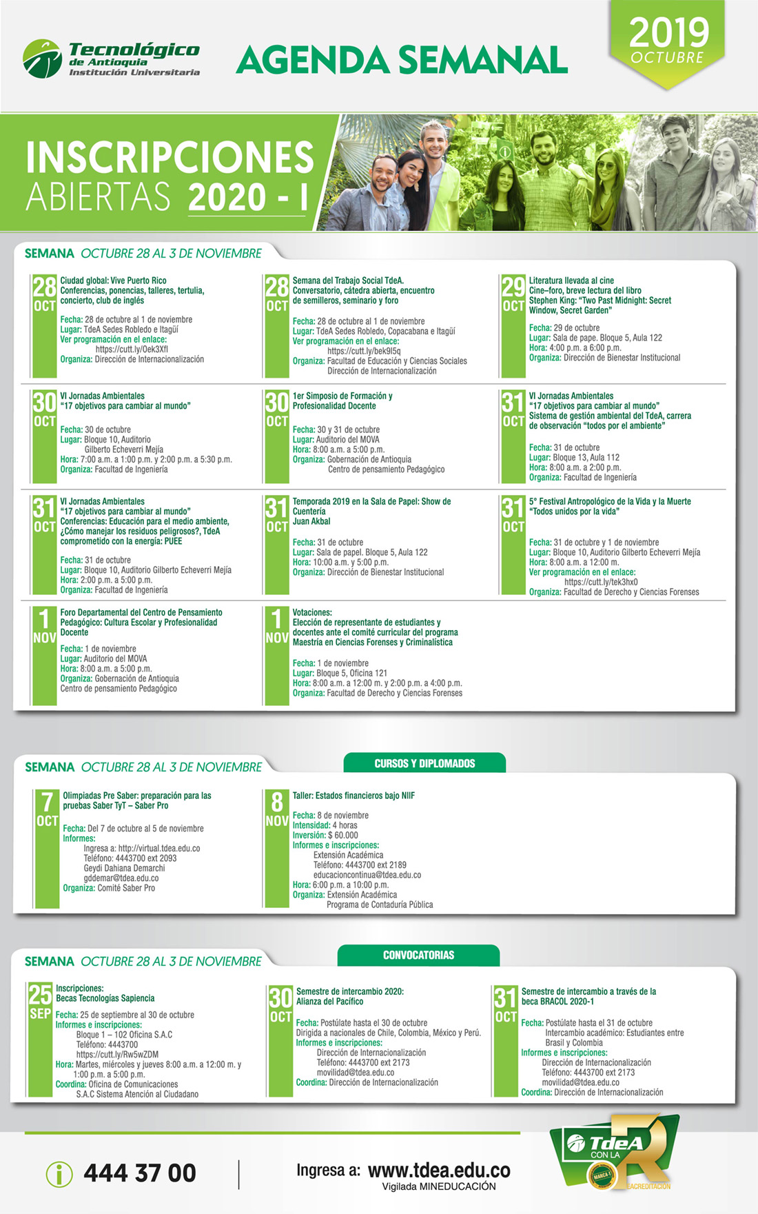 - AGENDA - Octubre - 28 - Noviembre - 3 - 2019