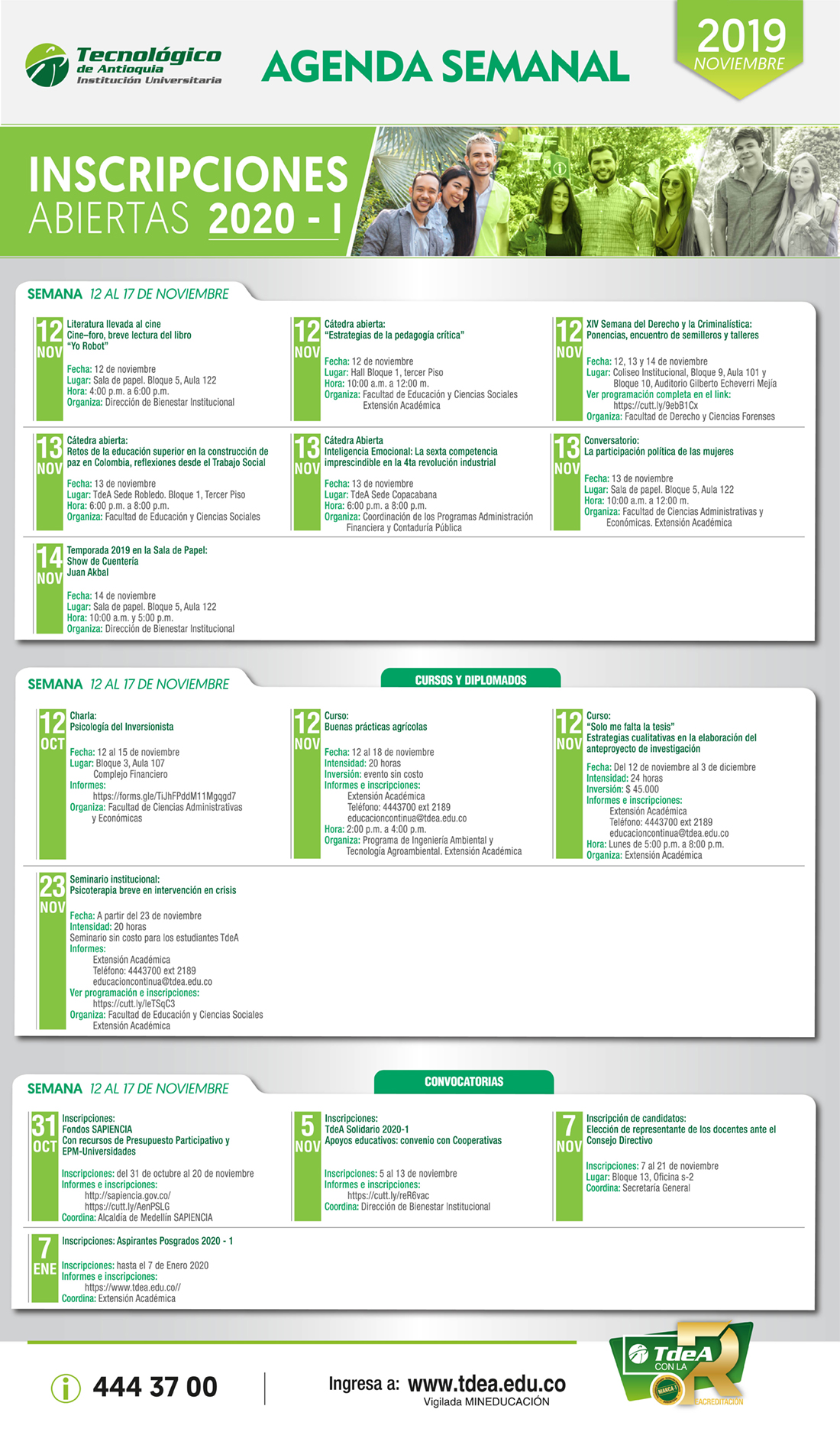 - AGENDA - Noviembre - 11 - 17 - 2019