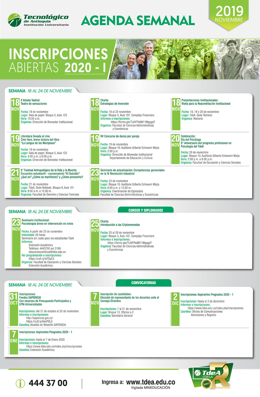 - AGENDA - Noviembre - 18 - 24 - 2019