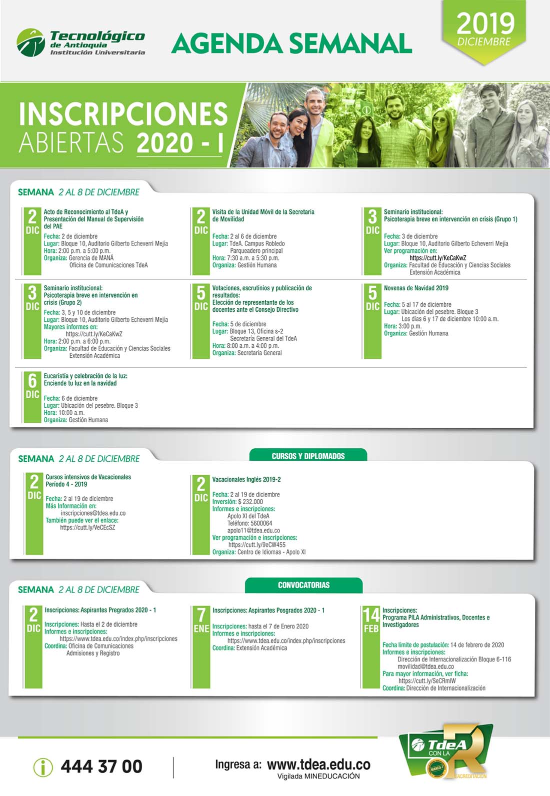 - AGENDA - Diciembre - 2 - 8 - 2019