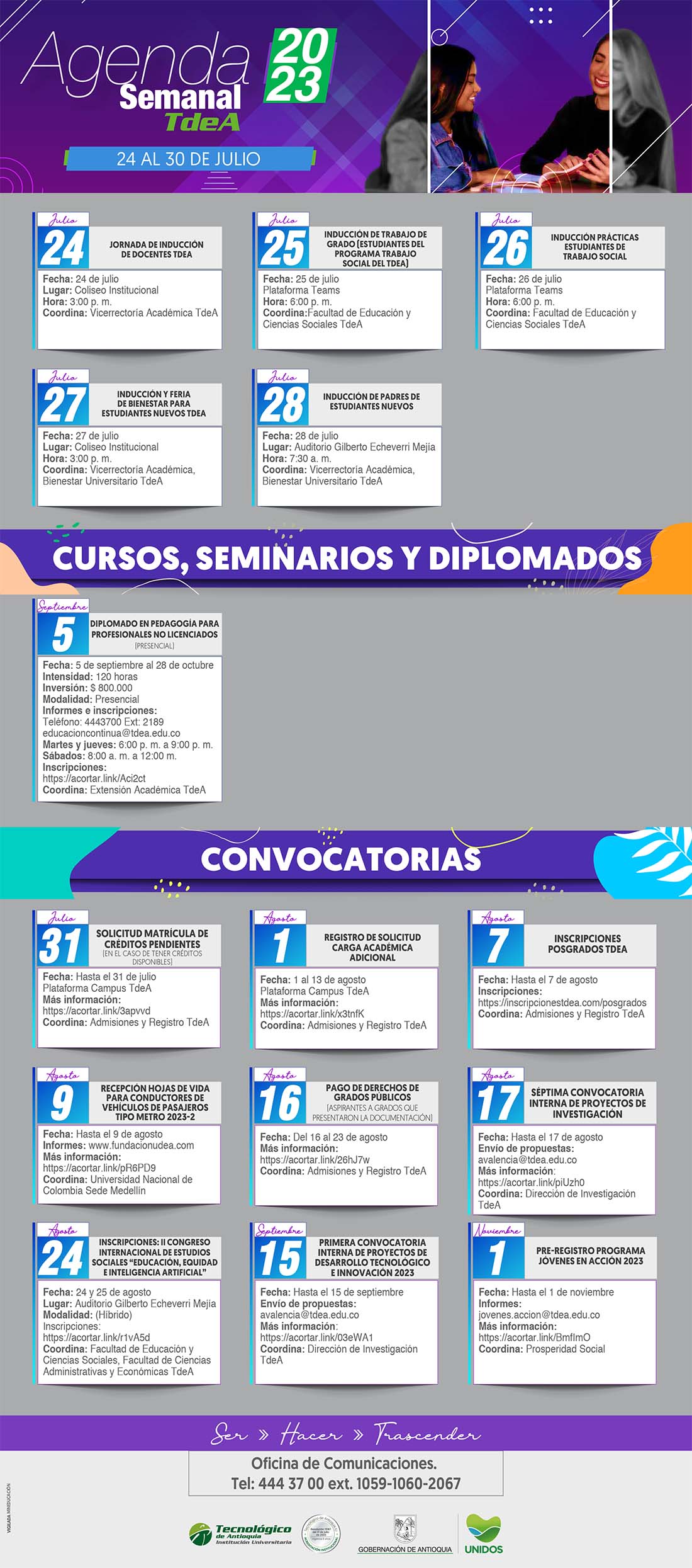 AGENDA SEMANA 24 - 30 JULIO