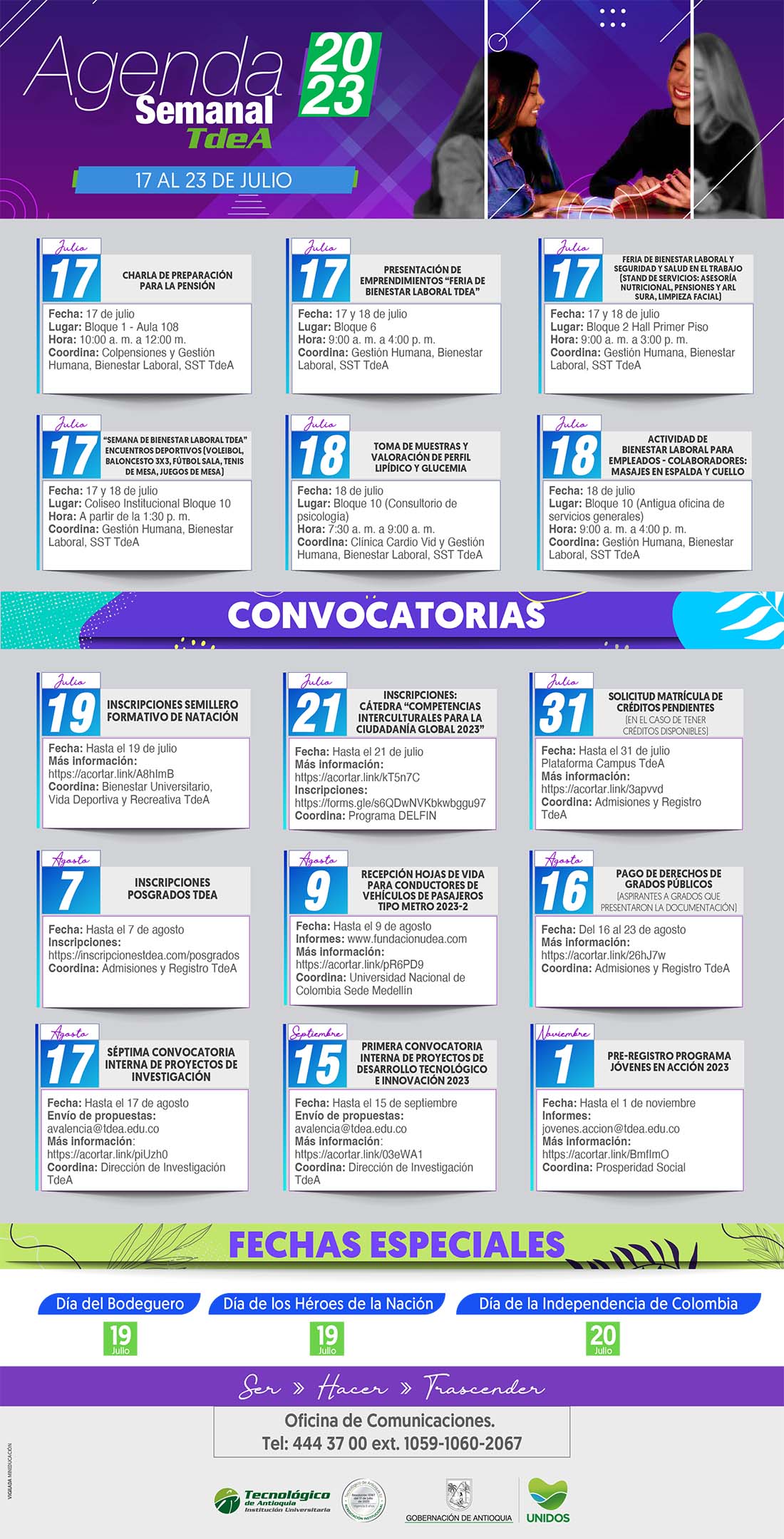 AGENDA SEMANA 17 - 23 JULIO
