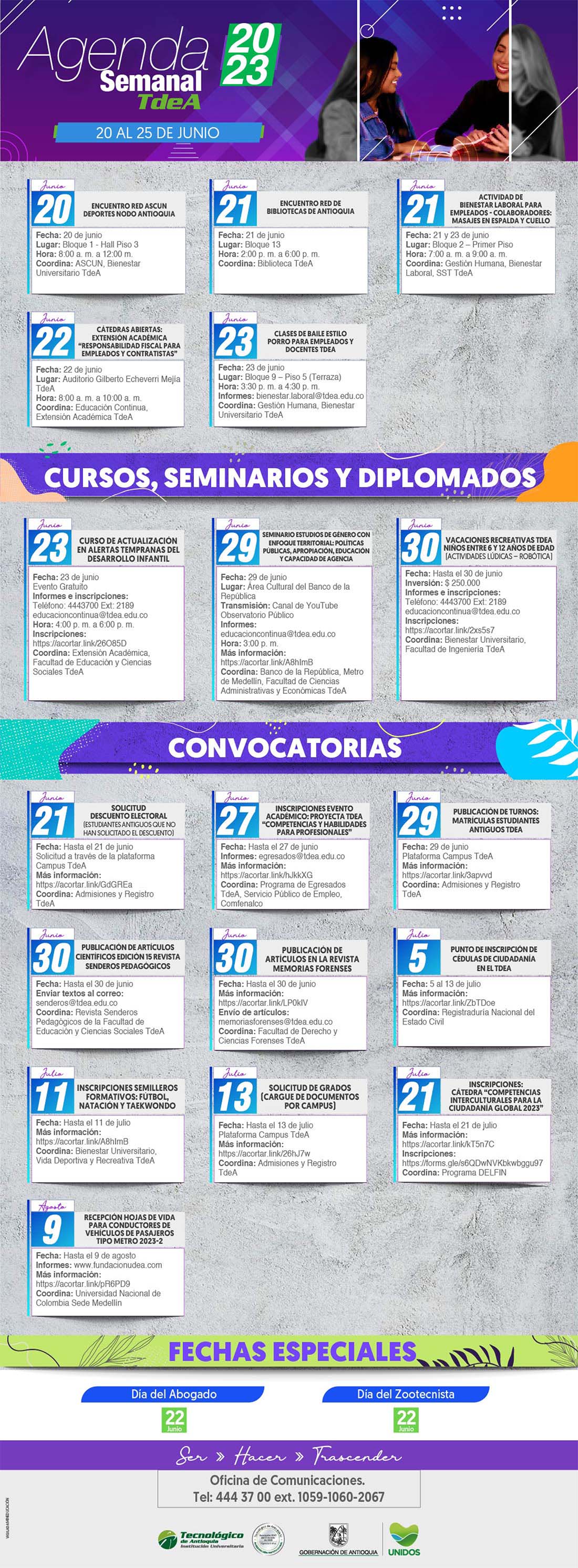 AGENDA SEMANA 20 - 25 JUNIO