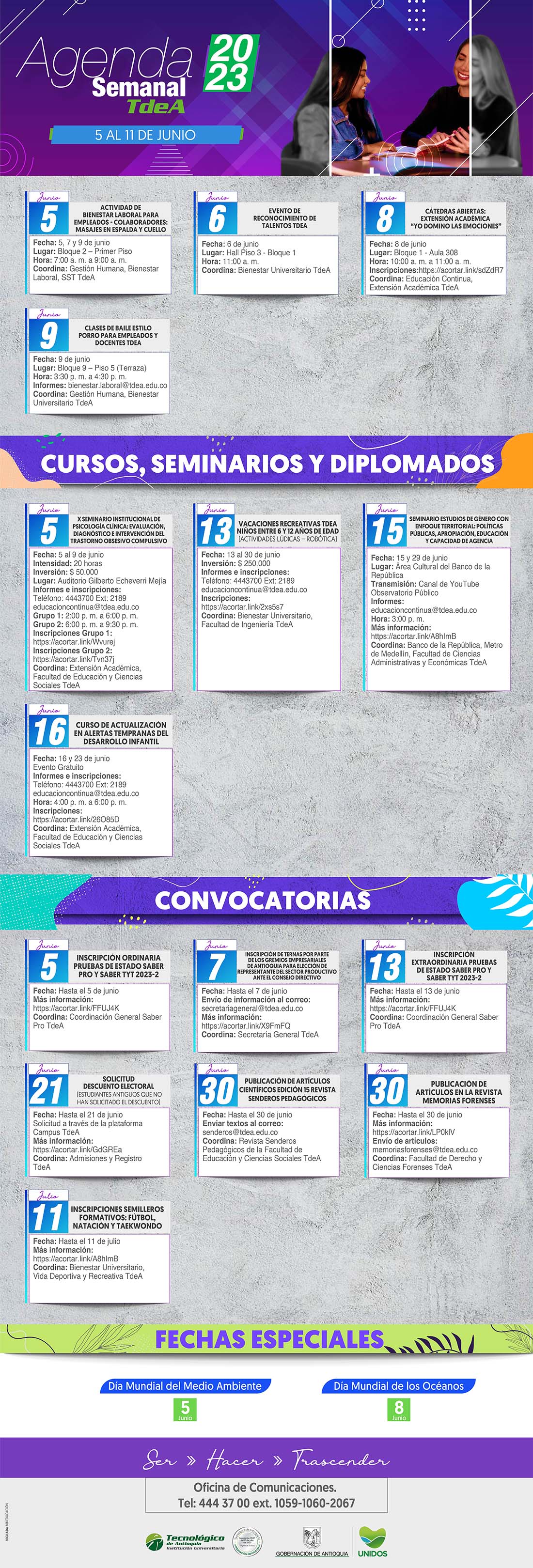 AGENDA SEMANA 5 - 11 JUNIO