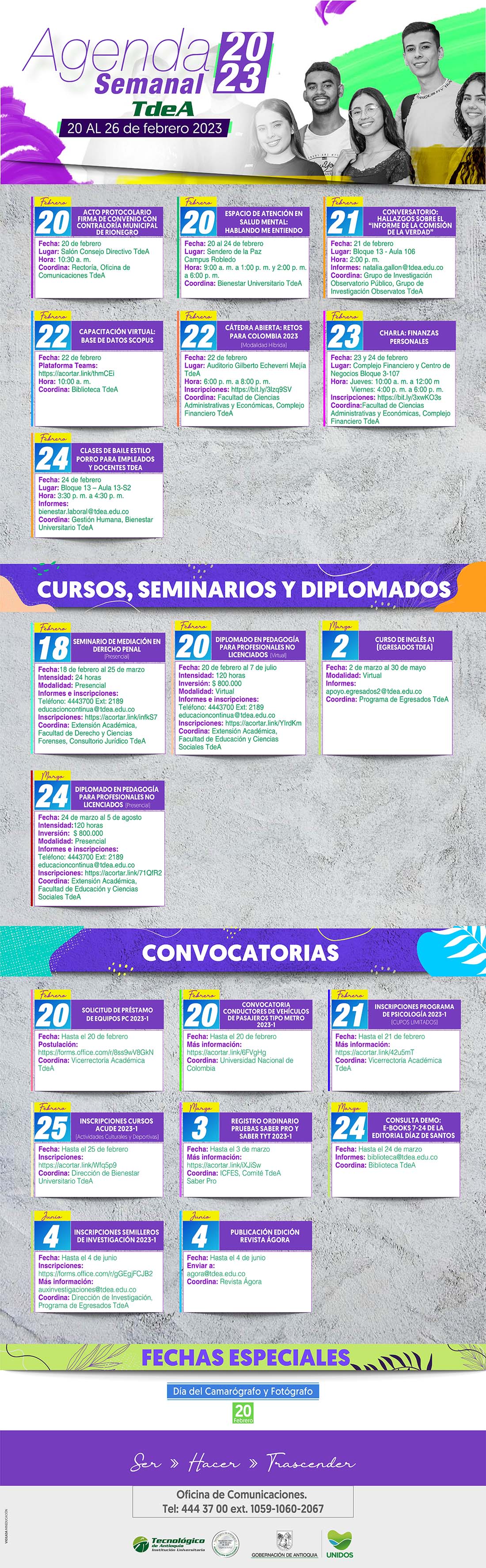 AGENDA SEMANA 20 - 26 FEBRERO