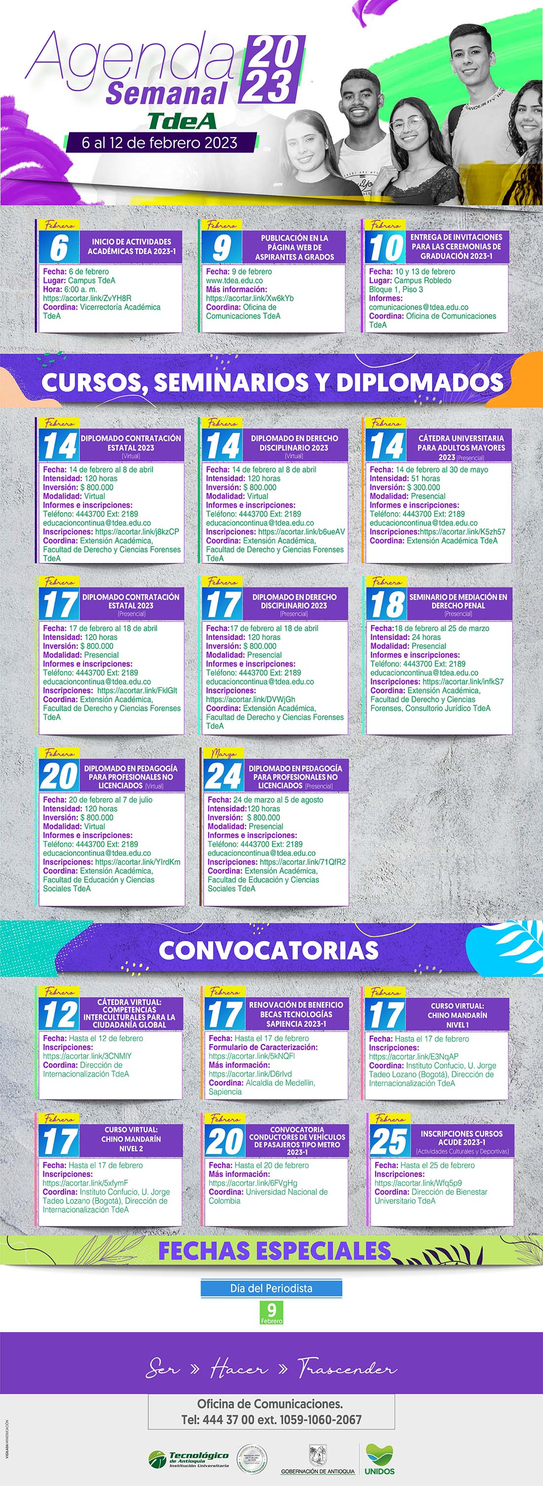 AGENDA SEMANA 6 - 12 FEBRERO