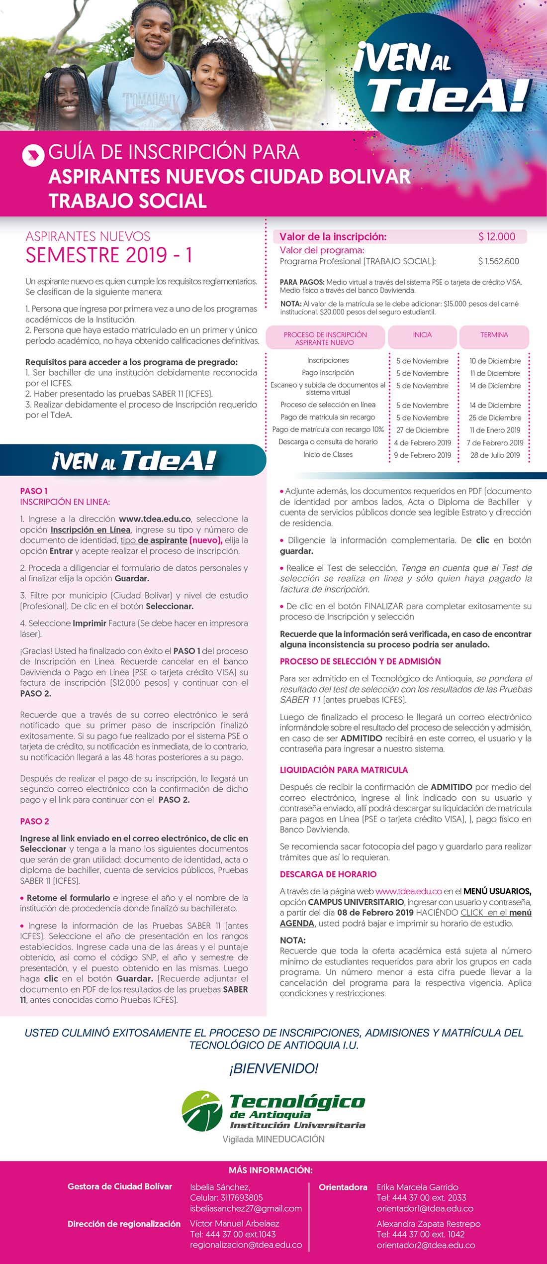 - Guía de inscripción para ASPIRANTES NUEVOS CIUDAD BOL&IacuteVAR