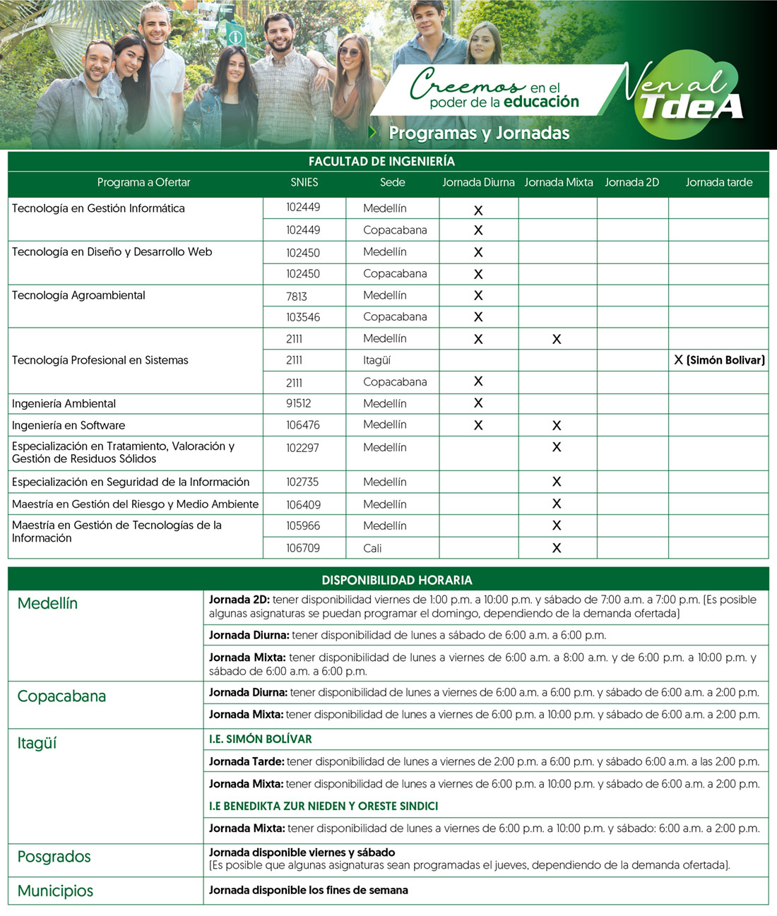 - Programas y jornadas FACULTAD DE INGENIER&IacuteA