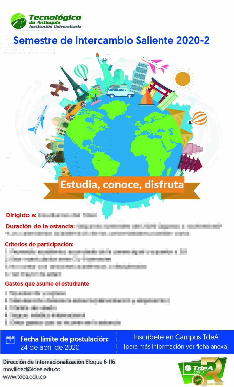 Semestre de intercambio saliente 2020-2