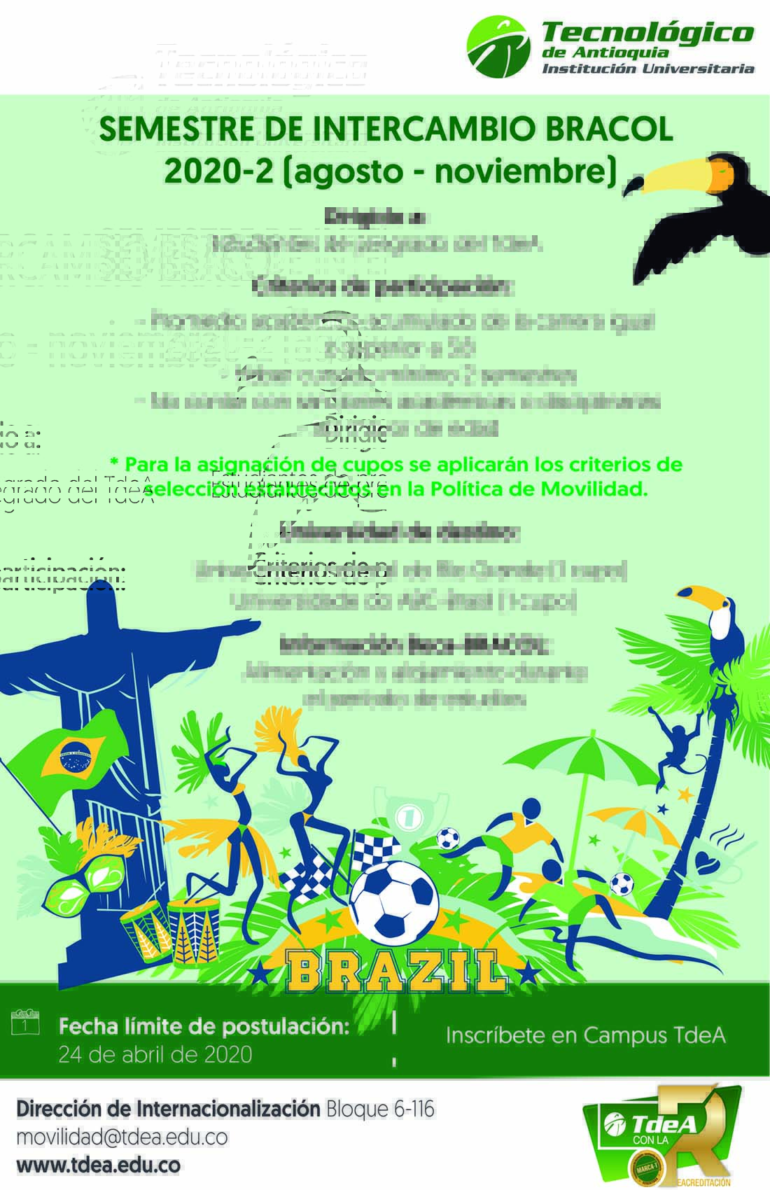 Semestre de intercambio BRACOL 2020-02
