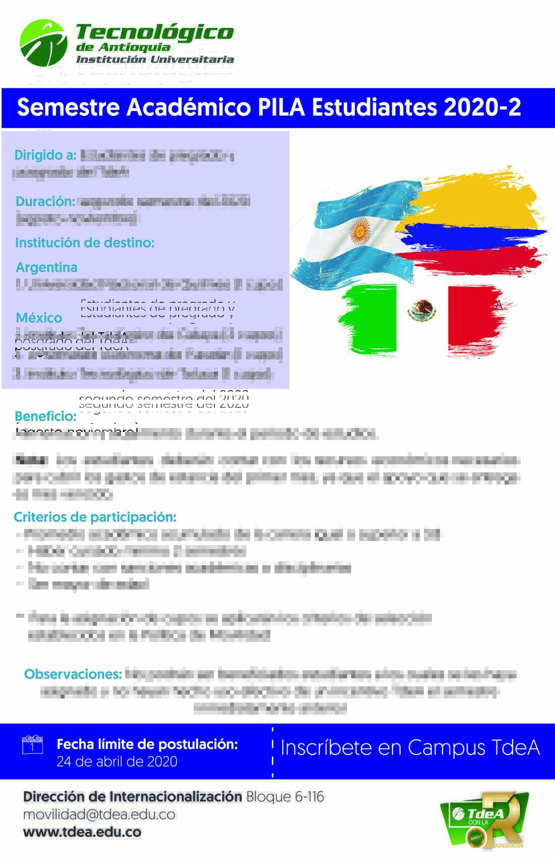 Semestre académico PILA estudiantes 2020-02