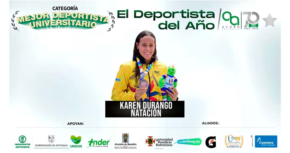 Estudiante del TdeA, Karen Durango, Mejor Deportista Universitaria del Año 