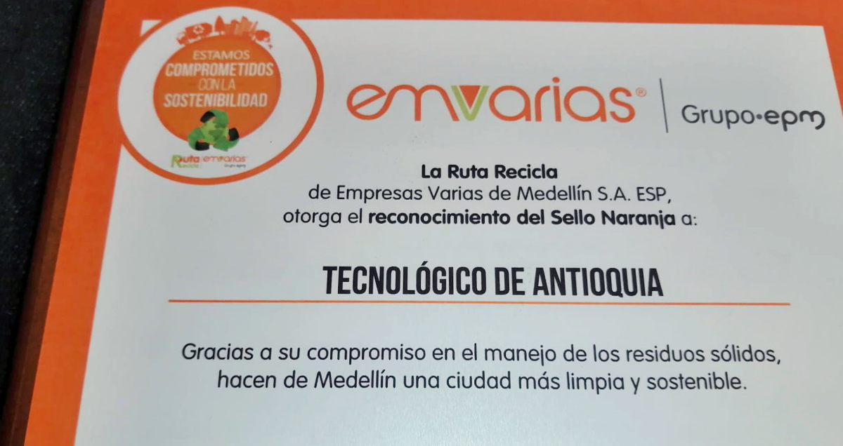 Por gestión sustentable, TdeA recibe nuevamente Sello Naranja